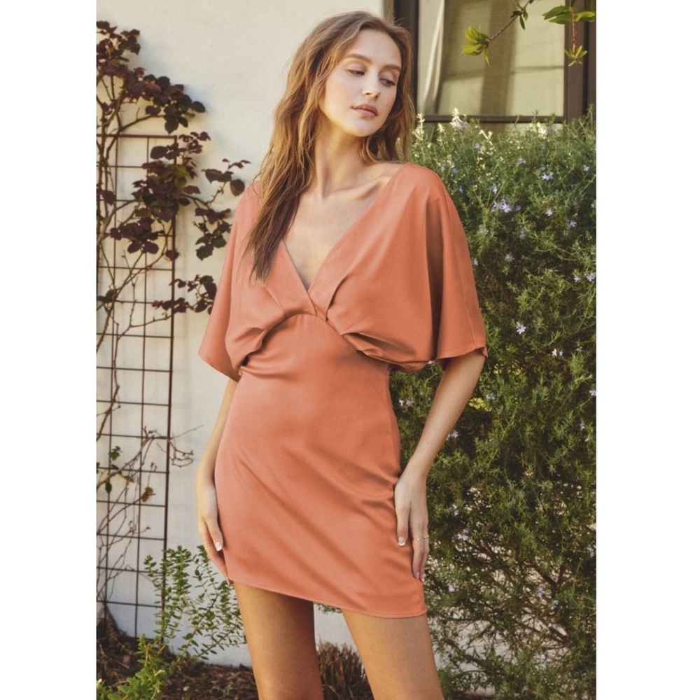 Dress Forum Coral Silk Mini Dress